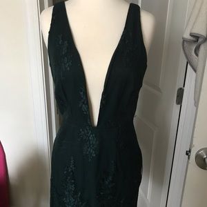 Emerald lace mini dress
